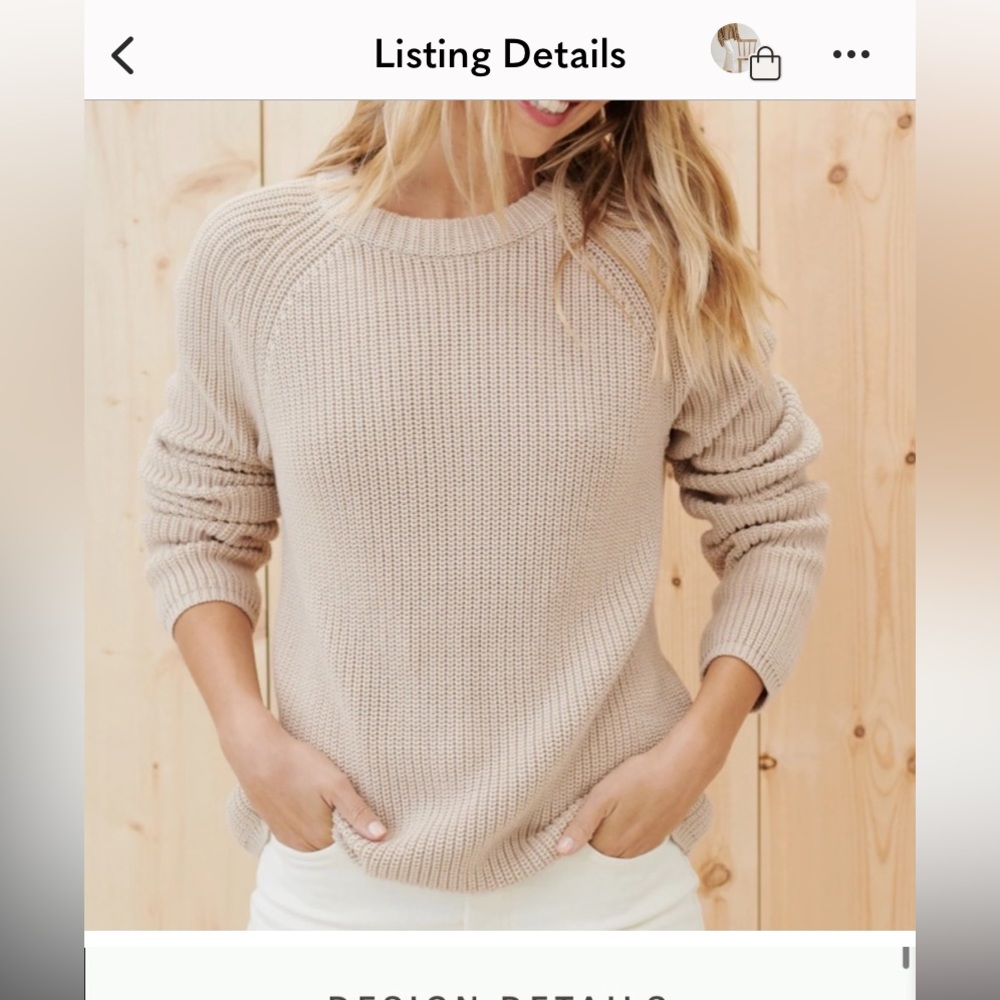 Jenni Kayne xs cotton fisherman sweater